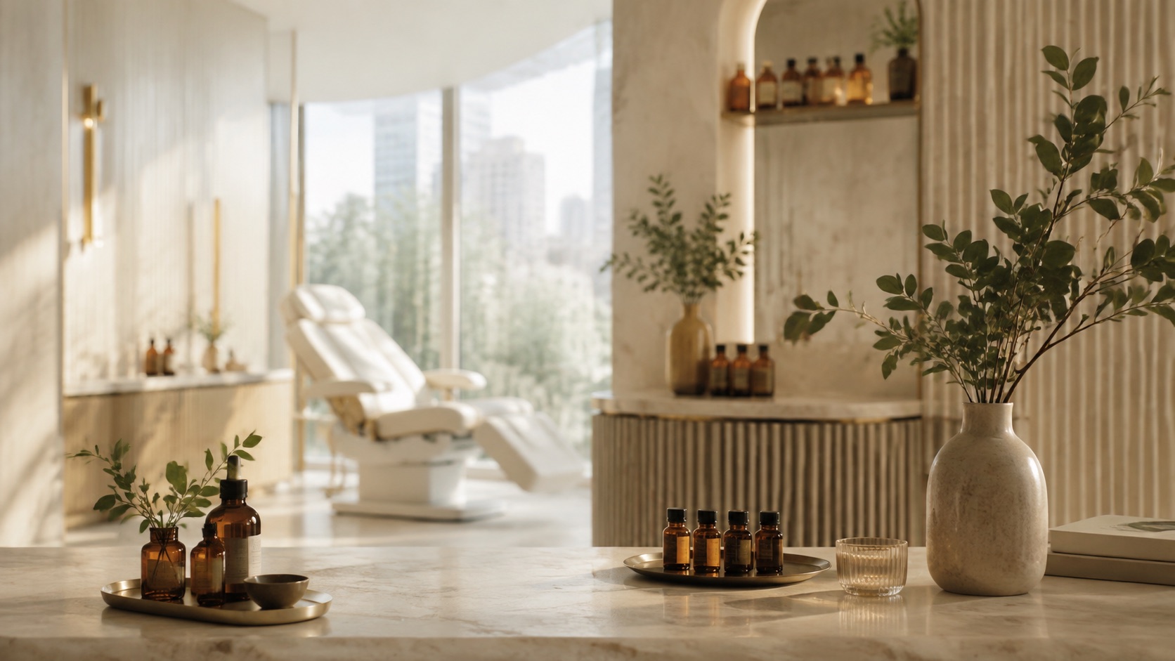 A serene modern wellness room